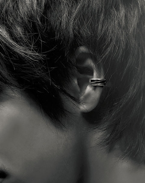 Men's vintage silver ear cuff - MOWTE