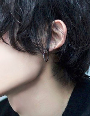 Men's fashion ring silver ear stud - MOWTE