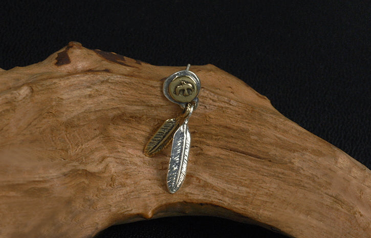 Men's fashion indian feather ear stud - MOWTE