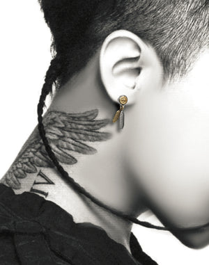 Men's fashion indian feather ear stud - MOWTE