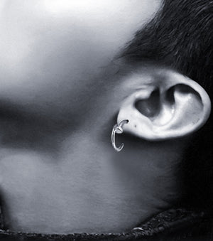 Men's fashion nail silver ear studs - MOWTE