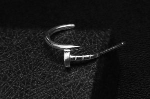 Men's fashion nail silver ear studs - MOWTE