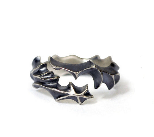Men's fashion dragon power silver ring