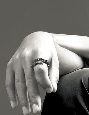 Men's fashion dragon power silver ring - MOWTE