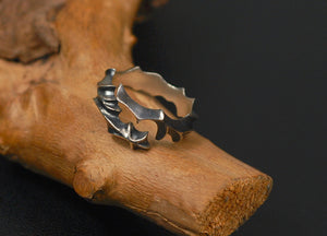 Men's fashion dragon power silver ring - MOWTE