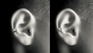 Men's fashion silver ear clip - MOWTE