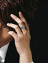 Men's fashion winding tail silver ring - MOWTE