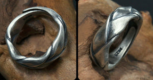 Men's fashion winding tail silver ring - MOWTE