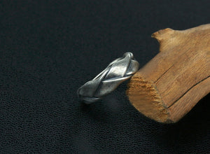 Men's fashion winding tail silver ring - MOWTE