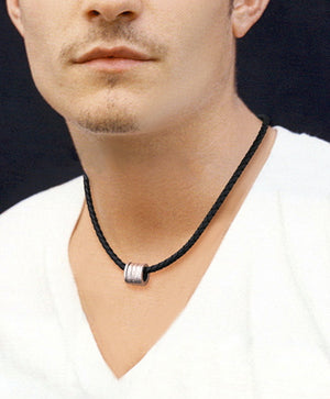 Men's fashion wheel of love leather necklace - MOWTE
