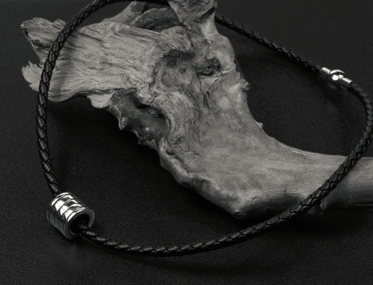 Men's fashion wheel of love leather necklace - MOWTE