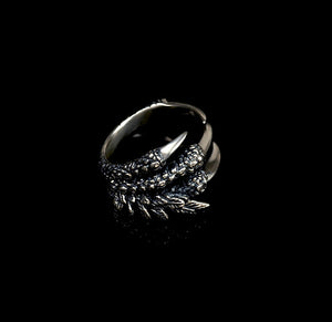Men's vintage dragon claw silver ring - MOWTE