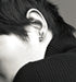 Men's fashion evil rabbit silver ear stud - MOWTE