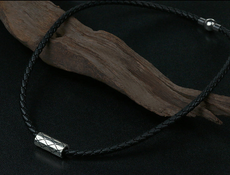 Men's fashion simple leather necklace - MOWTE