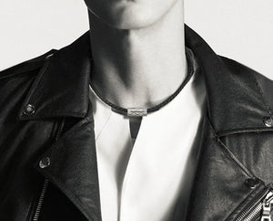 Men's fashion simple leather necklace - MOWTE