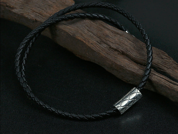 Men's fashion simple leather necklace - MOWTE