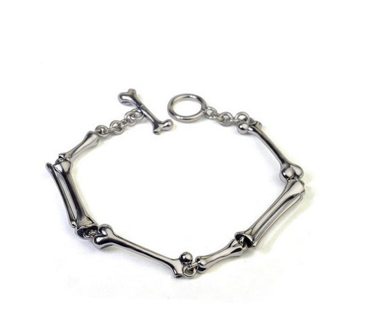 Men's fashion skeleton sterling silver bracelet
