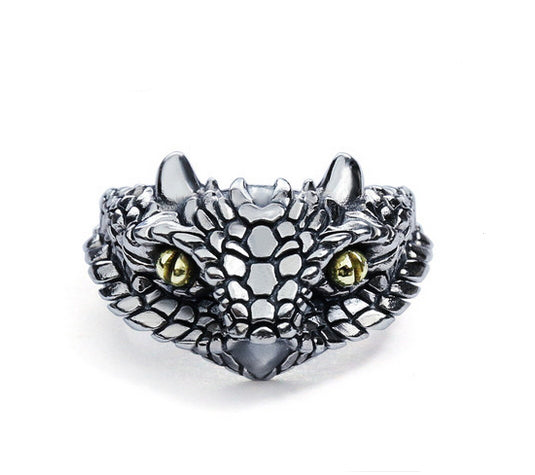 Men's fashion viper silver ring - MOWTE