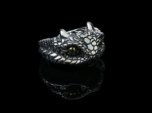 Men's fashion viper silver ring - MOWTE