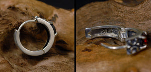 Men's vintage gem silver ear stud - MOWTE