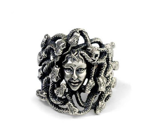 Men's fashion medusa silver ring