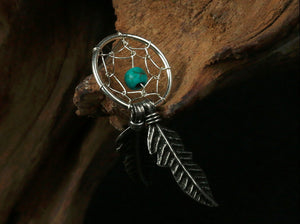 Men's fashion Indian-style braided feather ear stud