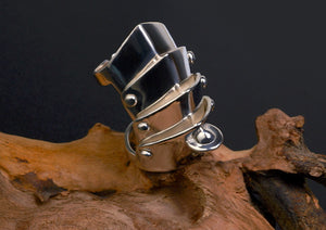 Men's vintage knight battlegear sterling silver ring
