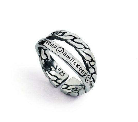 Men's fashion layers sterling silver ring