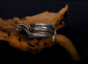 Men's fashion cobra sterling silver ring