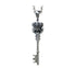 Men's fashion sterling silver crown key pendant & necklace