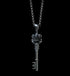 Men's fashion sterling silver crown key pendant & necklace