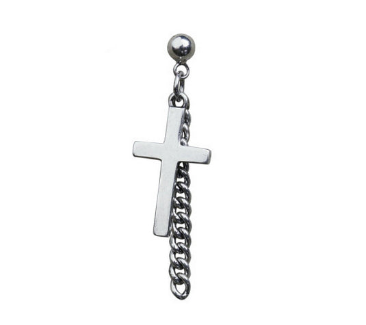 Men's fashion tassel cross ear stud