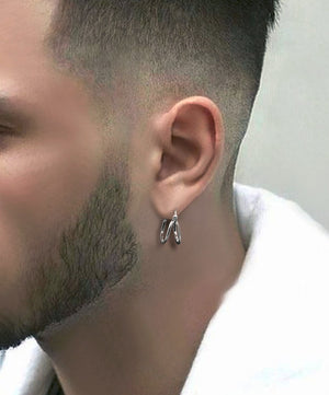 Men's fashion dual ring ear stud