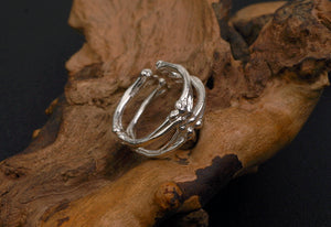 Men's fashion bone sterling silver ring