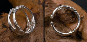 Men's fashion bone sterling silver ring