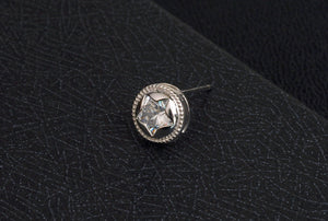 Men's fashion sparking diamond pentagram ear stud