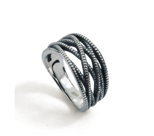 Men's fashion layers sterling silver ring