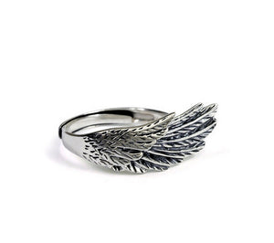 Men's fashion angel wing sterling silver ring