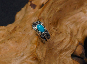 Men's fashion turquoise feather ear stud
