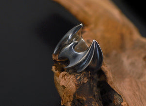 Men's unique batman sterling silver ring