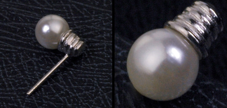 Men's fashion pearl bulb ear stud