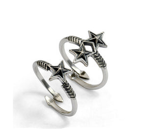 Men's fashion pentagram sterling silver ring