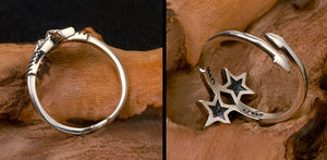 Men's fashion pentagram sterling silver ring