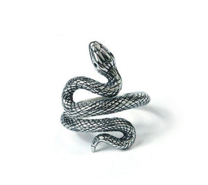 Men's fashion snake sterling silver ring