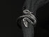 Men's fashion snake sterling silver ring