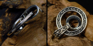 Men's fashion sterling silver peace buckle pendant & necklace