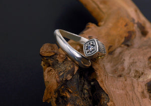 Men's vintage virgin mary sterling silver ring