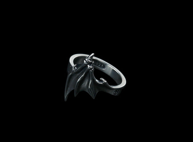 Men's fashion dragon wing sterling silver ring