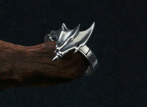 Men's fashion dragon wing sterling silver ring
