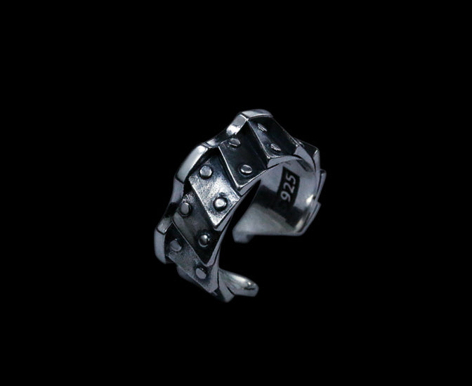 Men's fashion mecha sterling silver ring